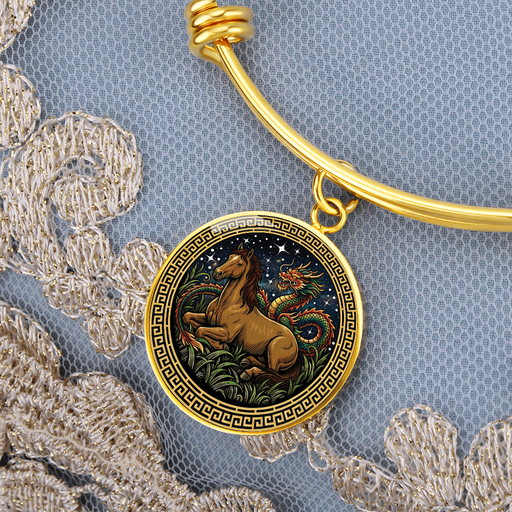 Dragon & Horse Bracelet - Couples Chinese Zodiac Animal Pendant Jewelry