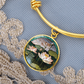 Water Lily Bracelet, July Birth Flower Pendant Jewelry