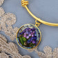 African Violet Birth Flower Bracelet, February Birthday Violet Flower Jewelry, Birth Month Flower Valentines Gifts & Mothers Day Bracelet