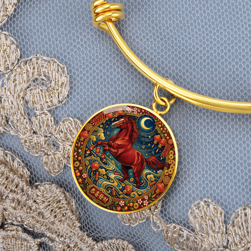 Year of The Horse Bracelet - Chinese Zodiac Animal Charm Pendant Jewelry