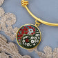 Poppy Yin Yang Bracelet - August Birth Month Flower Pendant Jewelry