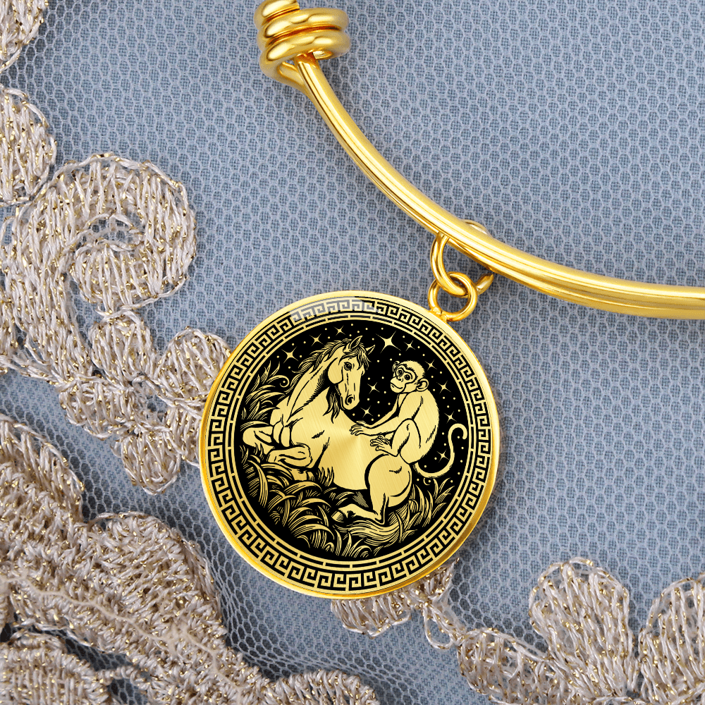 Monkey and Horse Bracelet - Couples Chinese Zodiac Animal Pendant Jewelry