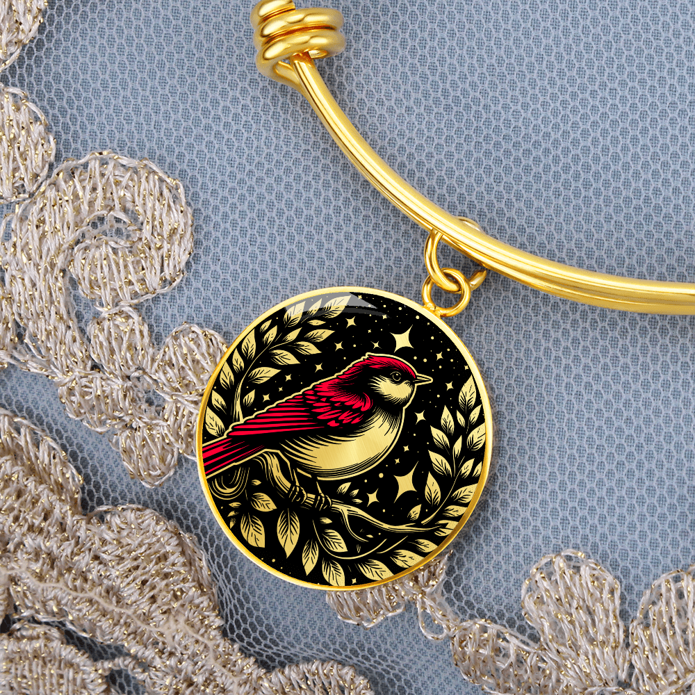 Red Bird Bracelet - Wildlife Pendant Jewelry