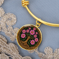 Celtic Tree of Life Pendant Bracelet - Cosmos October Birth Flower Jewelry