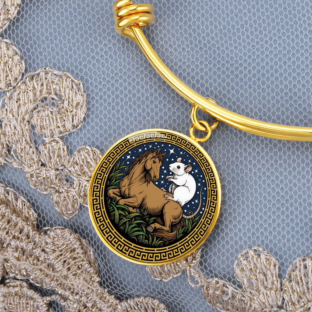 Rat and Horse Bracelet - Couples Chinese Zodiac Animal Pendant Jewelry