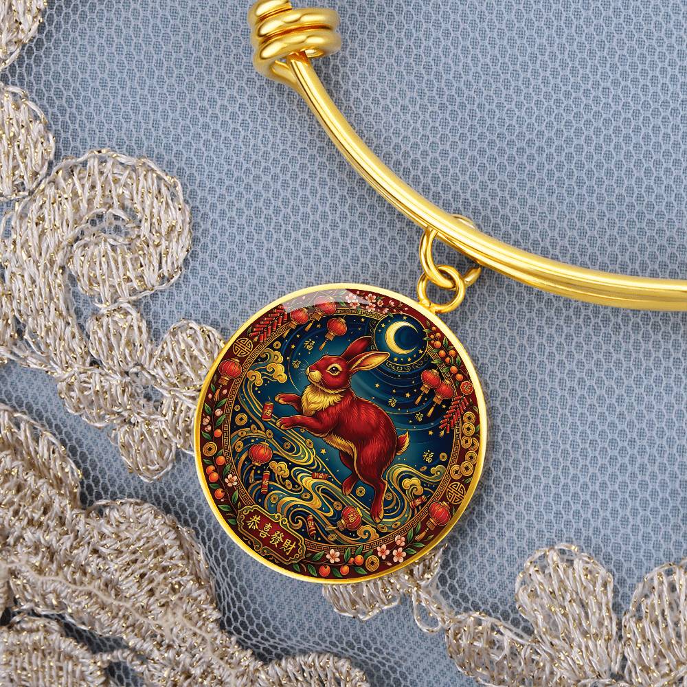 Year of The Rabbit Bracelet - Chinese Zodiac Animal Charm Pendant Jewelry