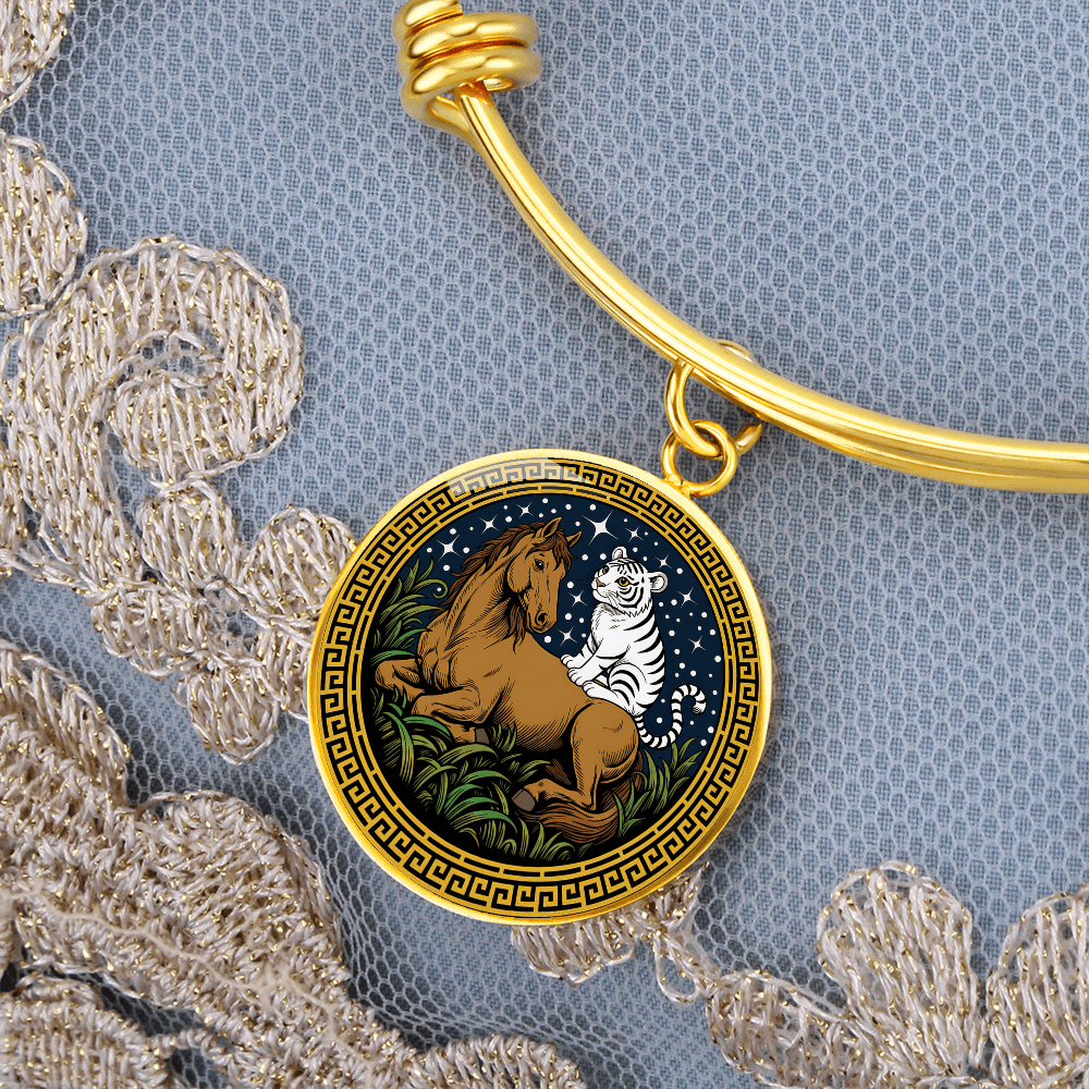 Tiger and Horse Bracelet - Couples Chinese Zodiac Animal Pendant Jewelry