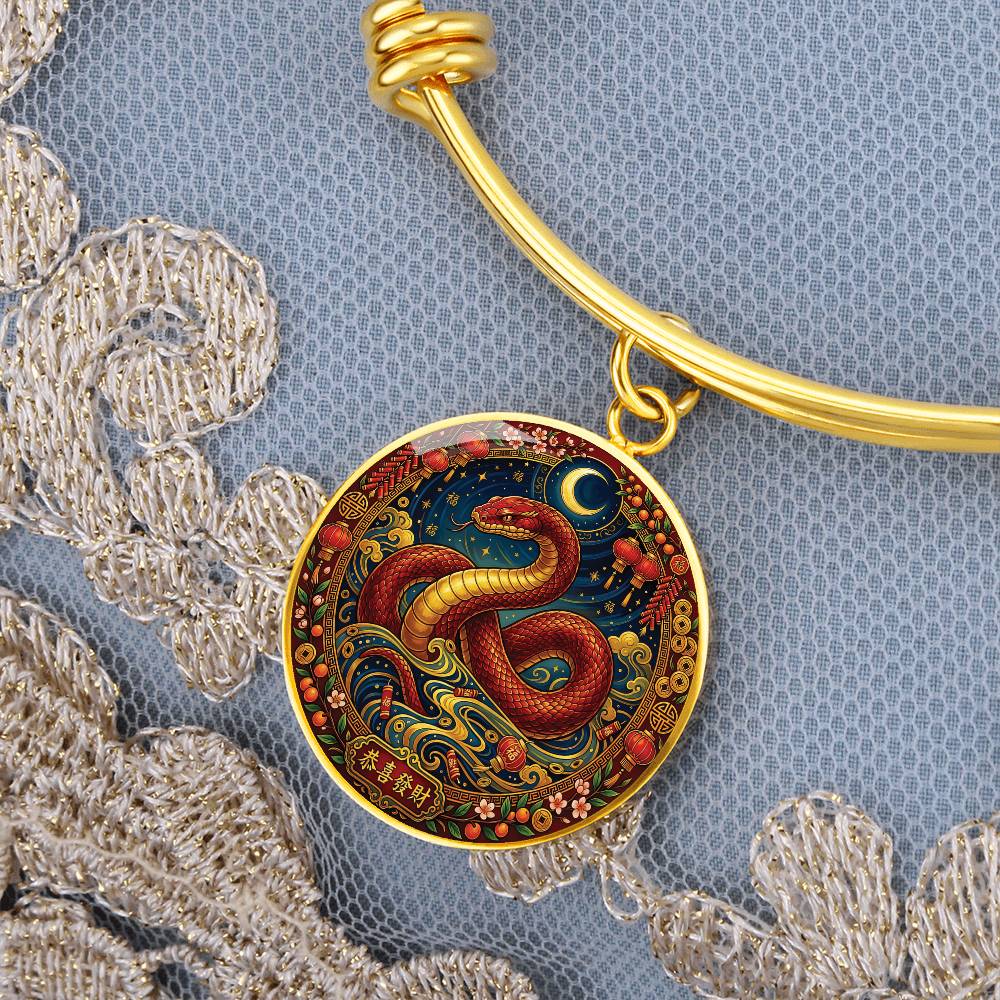 Year of The Snake Bracelet - Chinese Zodiac Animal Charm Pendant Jewelry