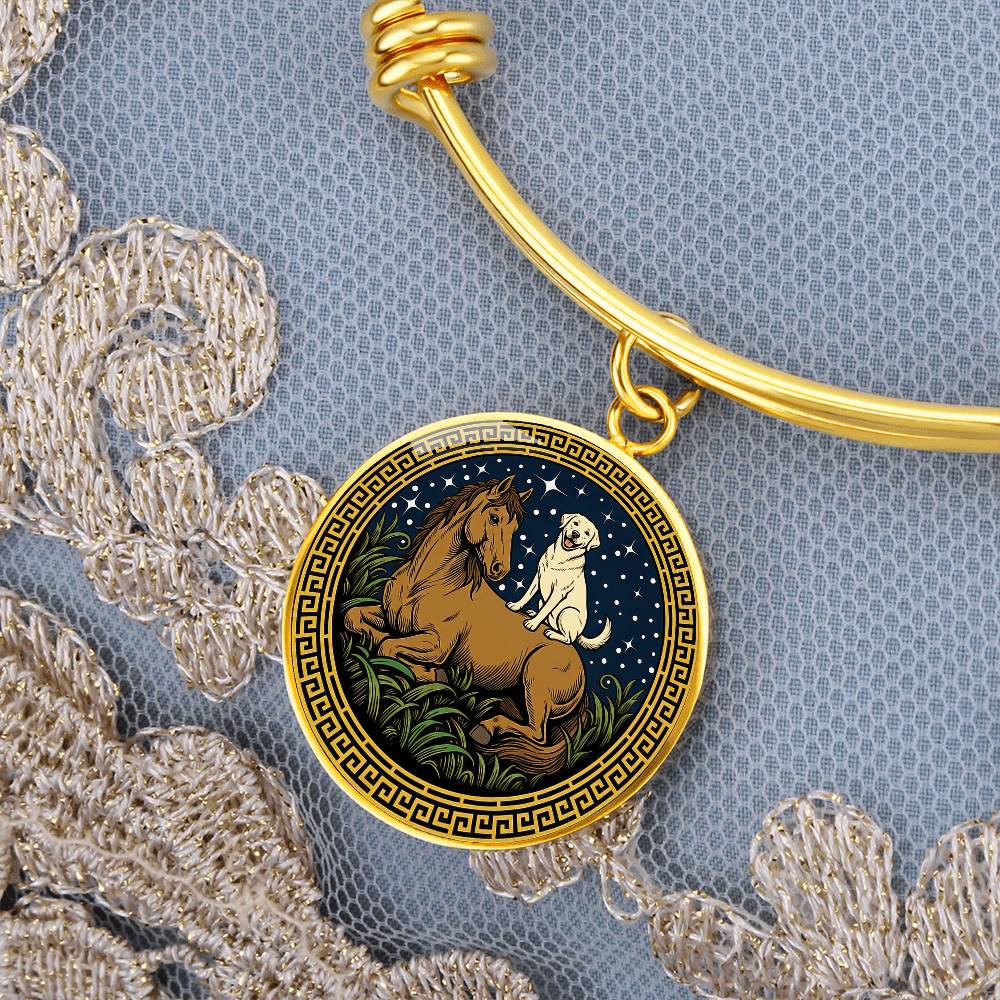Dog and Horse Bracelet - Couples Chinese Zodiac Animal Pendant Jewelry