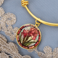 Gladiolus Bracelet - August Birth Flower Pendant Jewelry