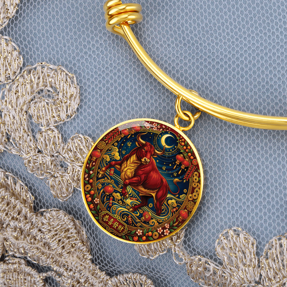 Year of The Ox Bracelet - Chinese Zodiac Animal Charm Pendant Jewelry