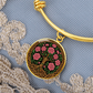 Celtic Tree of Life Pendant Bracelet - Carnation January Birth Flower Jewelry