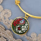Gladiolus Yin Yang Bracelet - August Birth Month Flower Pendant Jewelry