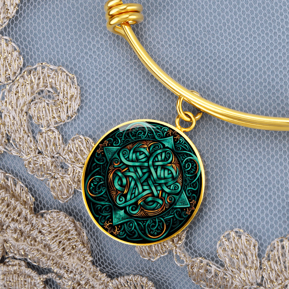 Teal Celtic Knot Bracelet - Romantic Pendant Jewelry