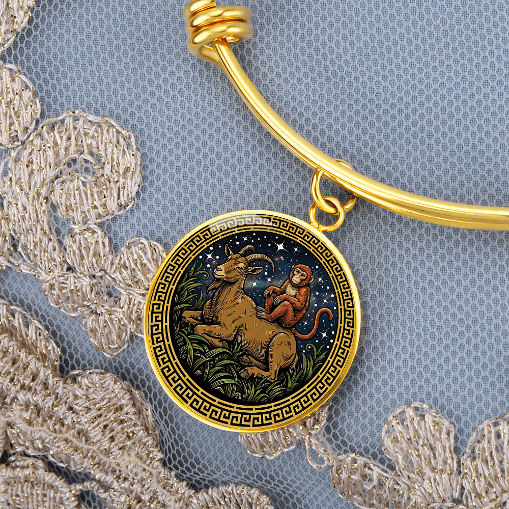 Monkey & Goat Bracelet - Couples Chinese Zodiac Animal Pendant Jewelry