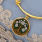 Celtic Tree of Life Pendant Bracelet - Water Lily July Birth Flower Jewelry