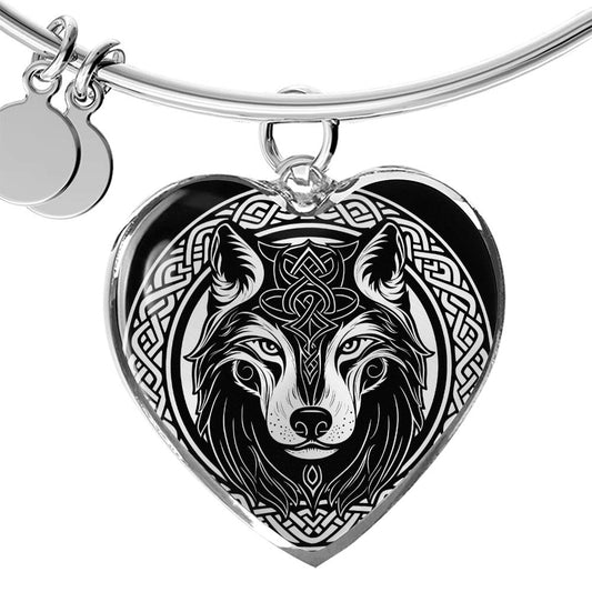 Engraved Wolf Bracelet