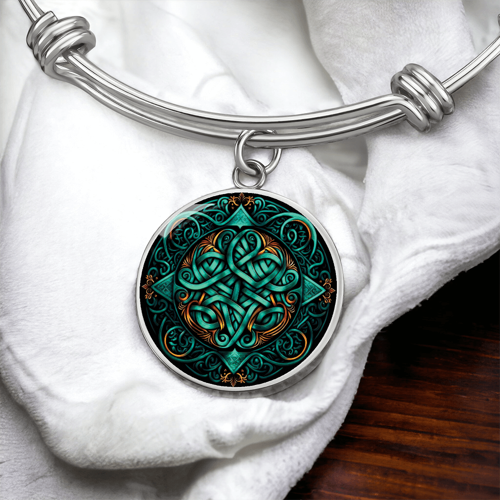 Teal Celtic Knot Bracelet - Romantic Pendant Jewelry