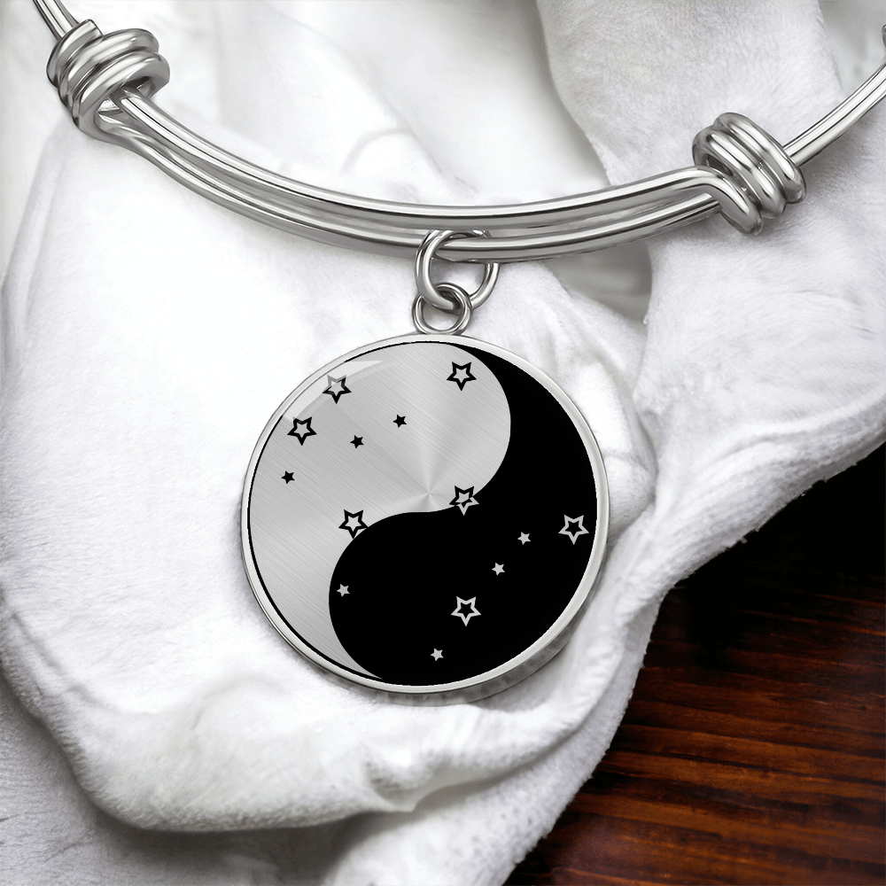 Gemini Yin Yang Pendant Bracelet - Zodiac Constellation Jewelry
