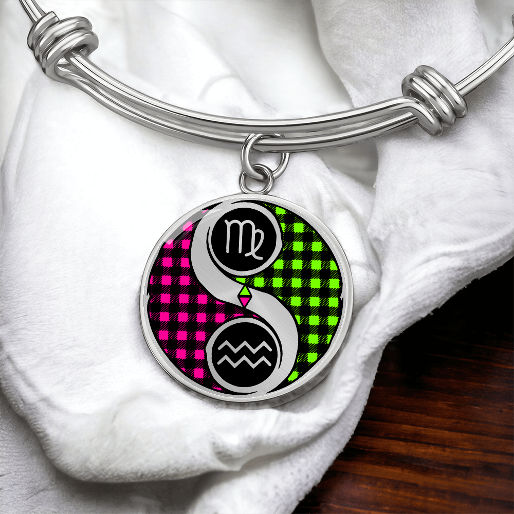 Virgo & Aquarius Bracelet - Couples Zodiac Yin Yang Pendant Jewelry