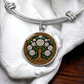 Celtic Tree of Life Pendant Bracelet - Water Lily July Birth Flower Jewelry