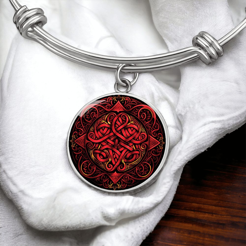 Red Celtic Knot Bracelet - Romantic Pendant Jewelry