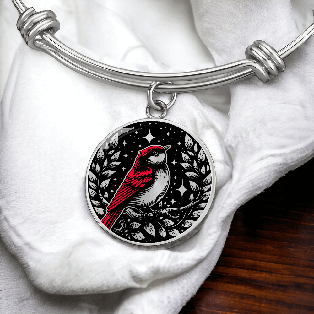 Red Bird Bracelet - Wildlife Pendant Jewelry