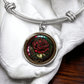 Red Rose Bracelet - June Birth Flower Pendant Jewelry