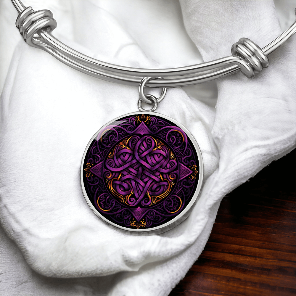 Purple Celtic Knot Bracelet - Romantic Pendant Jewelry
