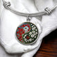 Poppy Yin Yang Bracelet - August Birth Month Flower Pendant Jewelry
