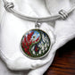Larkspur Yin Yang Bracelet - July Birth Month Flower Pendant Jewelry