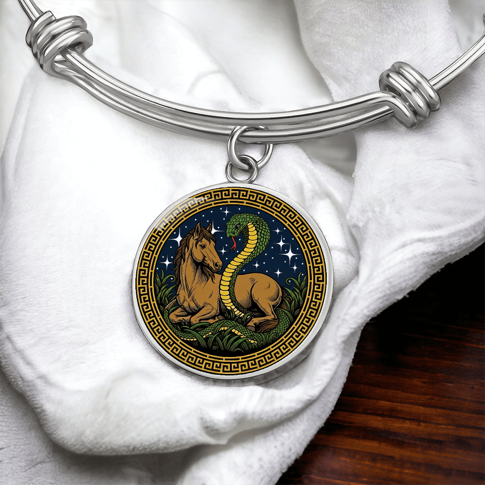 Snake and Horse Bracelet - Couples Chinese Zodiac Animal Pendant Jewelry