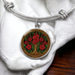 Celtic Tree of Life Pendant Bracelet - Gladiolus August Birth Flower Jewelry