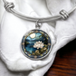 Water Lily Bracelet - July Birth Flower Pendant Jewelry