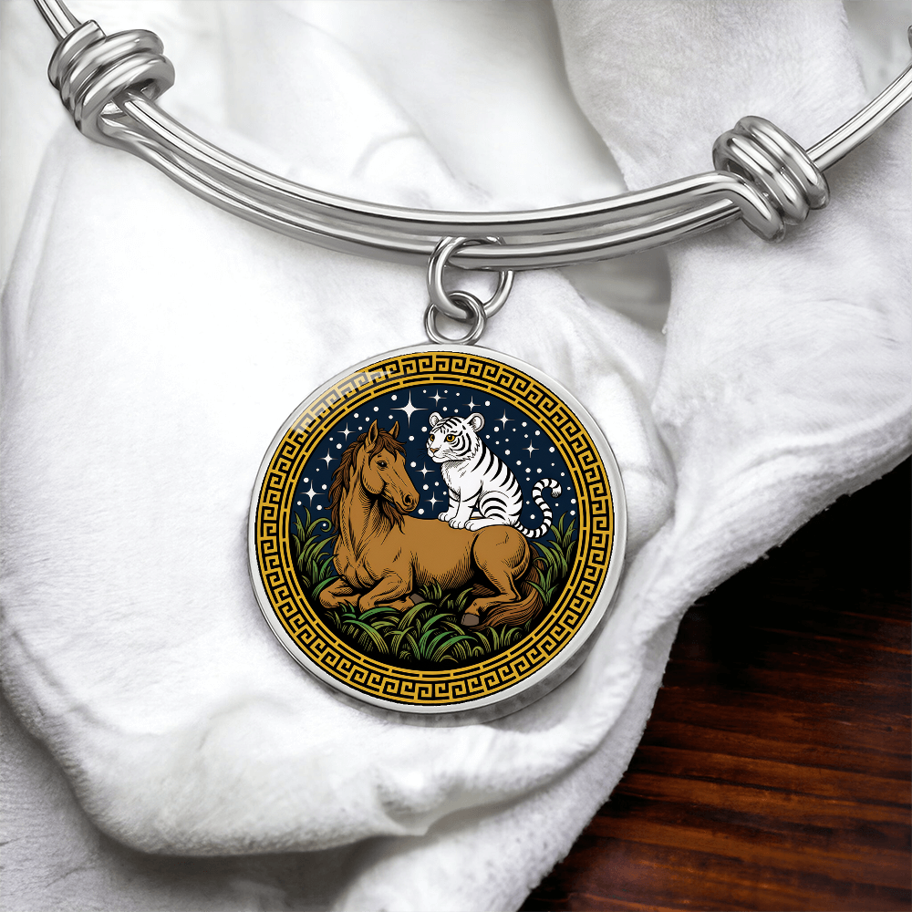 Tiger and Horse Bracelet - Couples Chinese Zodiac Animal Pendant Jewelry
