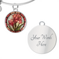 Gladiolus Bracelet - August Birth Flower Pendant Jewelry