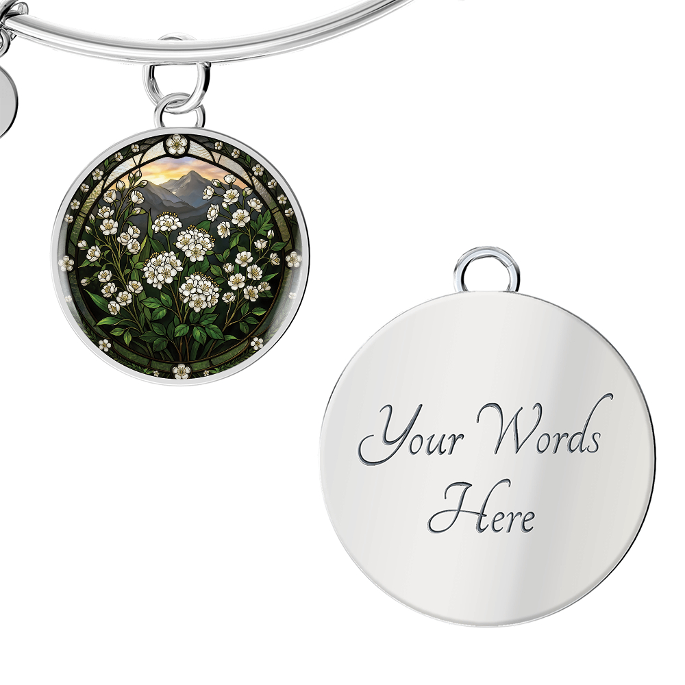 White Hawthorn Bracelet - May Birth Flower Pendant Jewelry