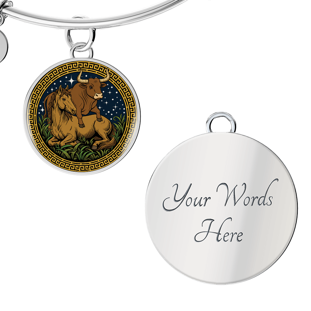 Ox and Horse Bracelet - Couples Chinese Zodiac Animal Pendant Jewelry