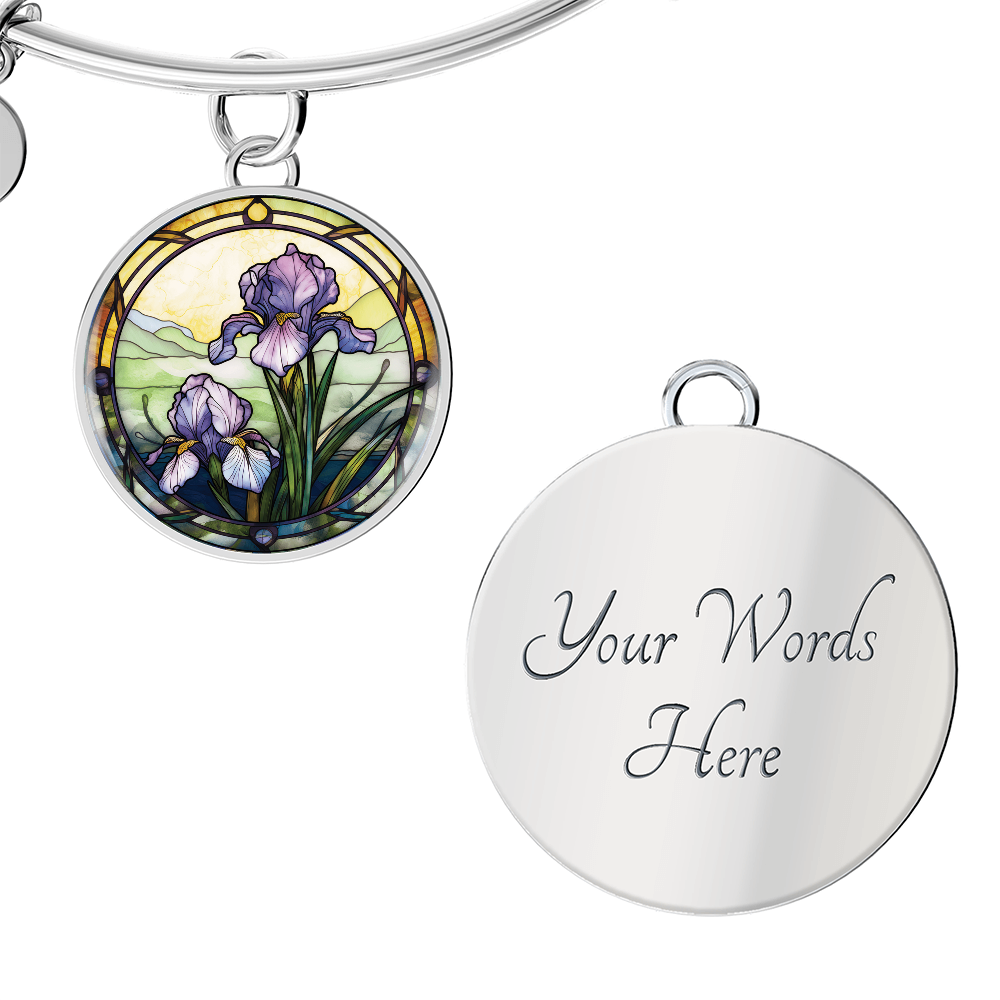 Iris Bracelet - February Birth Flower Pendant Jewelry