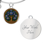 Celtic Tree of Life Pendant Bracelet - Aster September Birth Flower Jewelry