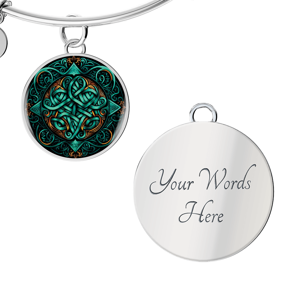 Teal Celtic Knot Bracelet - Romantic Pendant Jewelry