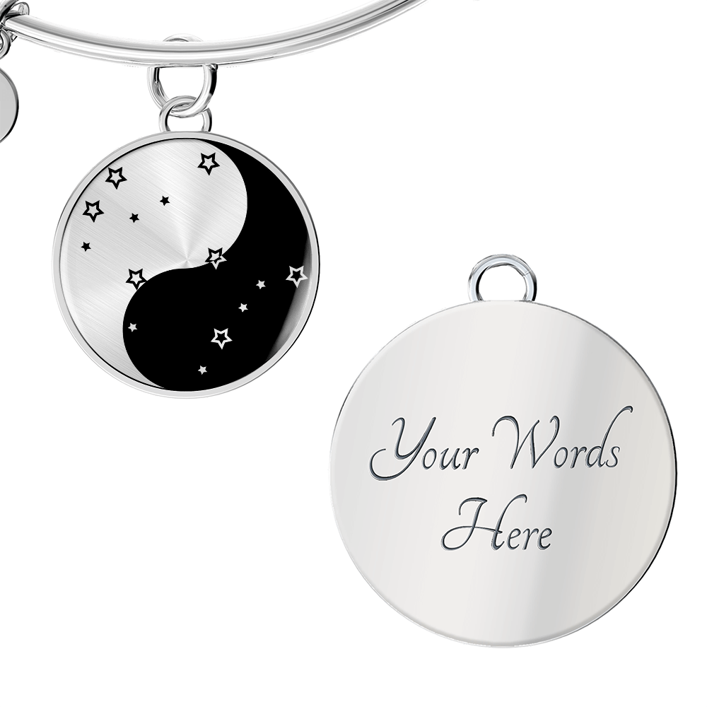 Gemini Yin Yang Pendant Bracelet - Zodiac Constellation Jewelry
