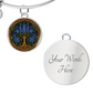 Celtic Tree of Life Pendant Bracelet - Larkspur July Birth Flower Jewelry