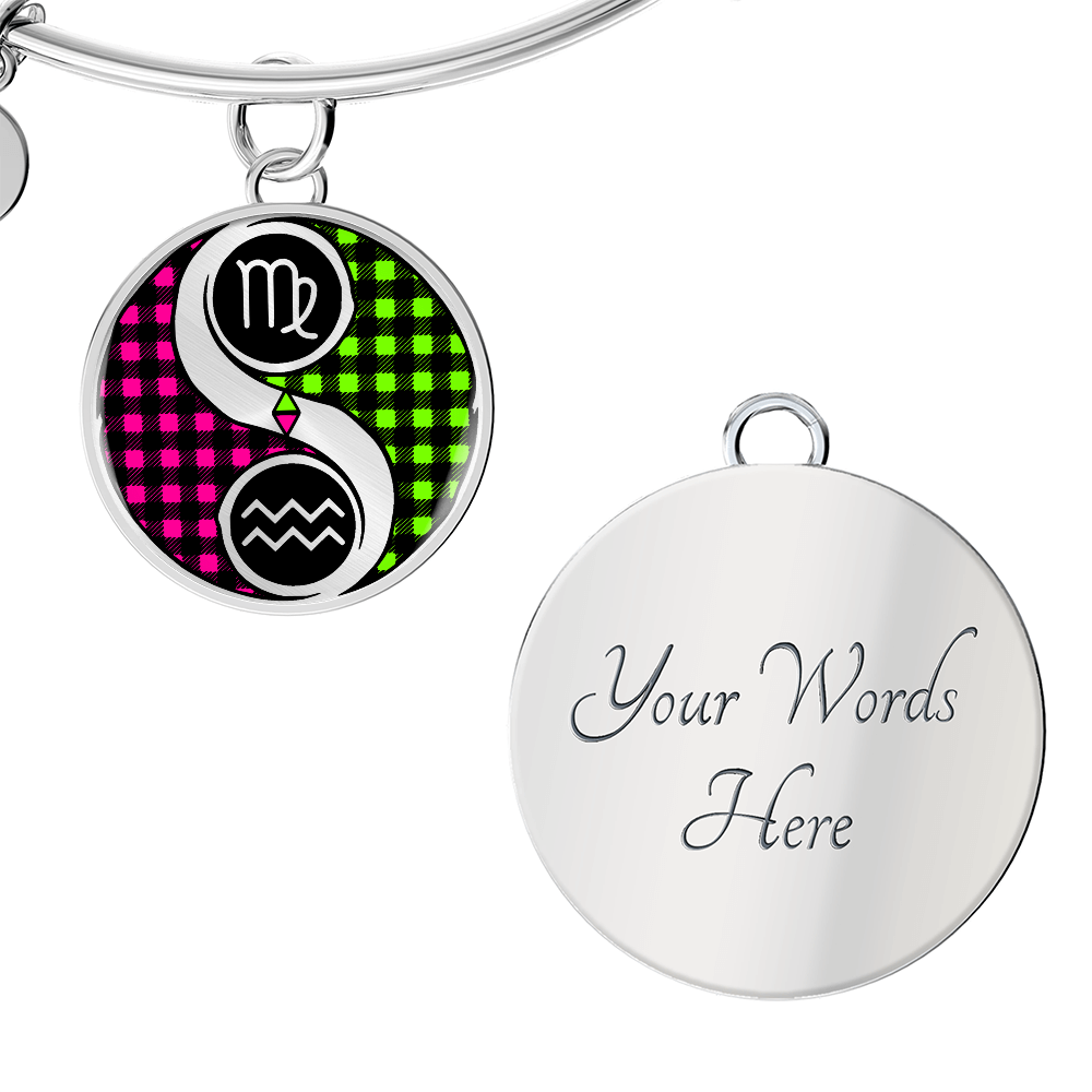 Virgo & Aquarius Bracelet - Couples Zodiac Yin Yang Pendant Jewelry