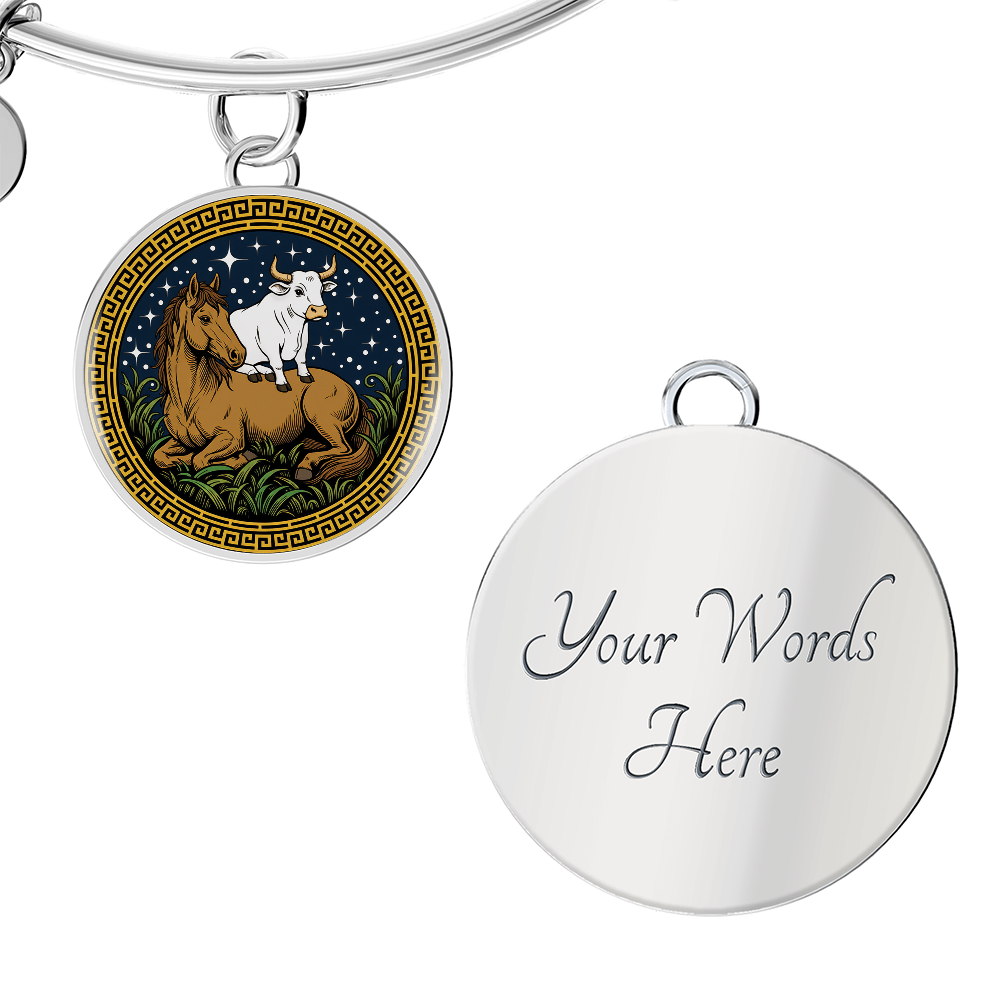 Ox and Horse Bracelet - Couples Chinese Zodiac Animal Pendant Jewelry