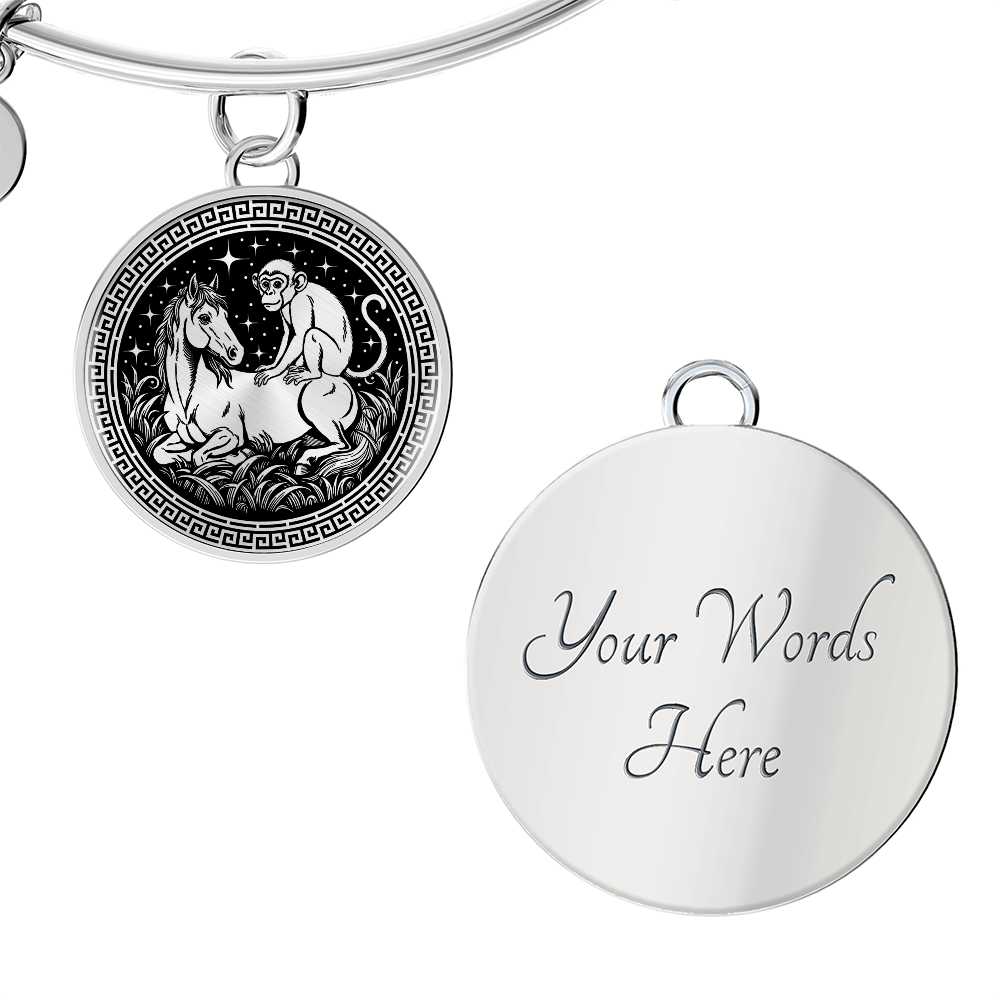 Monkey and Horse Bracelet - Couples Chinese Zodiac Animal Pendant Jewelry