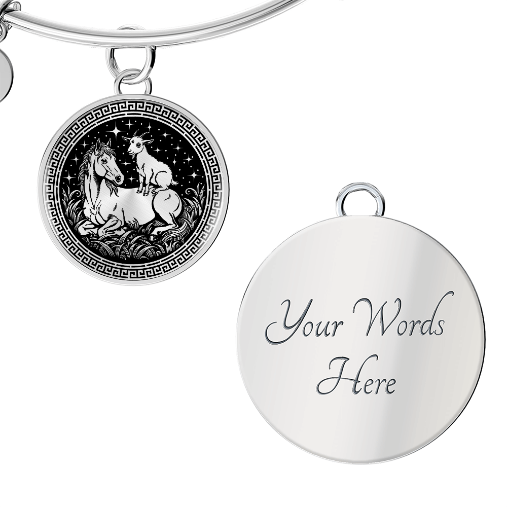 Goat and Horse Bracelet - Couples Chinese Zodiac Animal Pendant Jewelry
