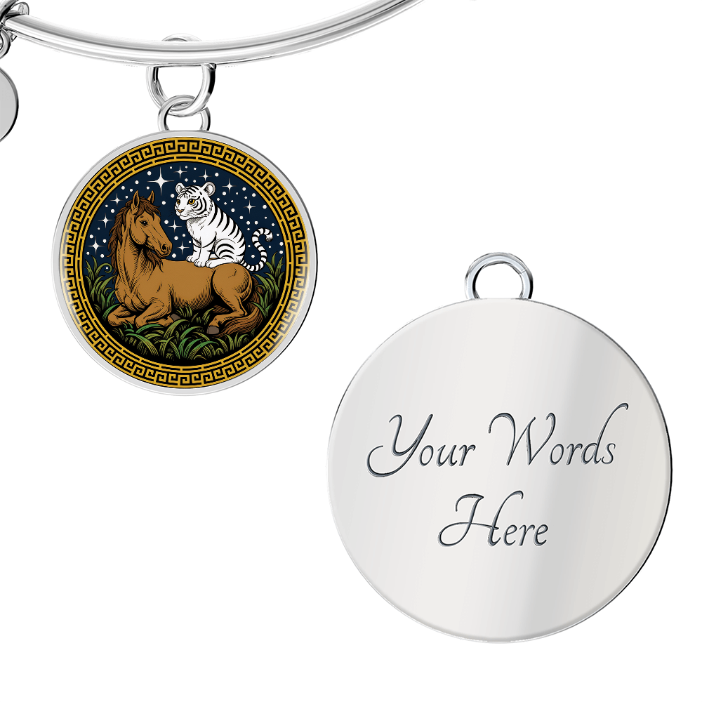 Tiger and Horse Bracelet - Couples Chinese Zodiac Animal Pendant Jewelry