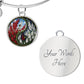 Larkspur Yin Yang Bracelet - July Birth Month Flower Pendant Jewelry