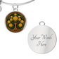 Celtic Tree of Life Pendant Bracelet - Chrysanthemum November Birth Flower Jewelry